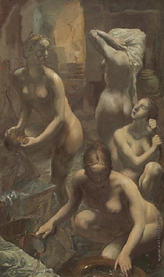 在澡堂 At the bath-house (1929)，亚历山大雅各布夫列夫