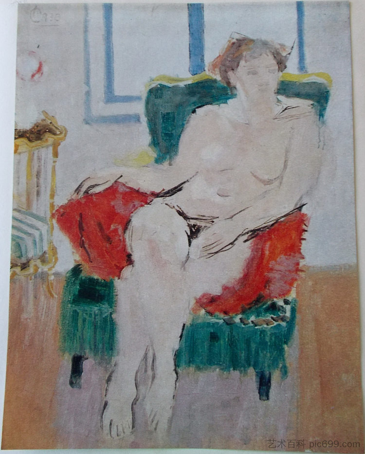 扶手椅上的裸体 Nude in an Armchair (1936)，亚历山大鲁