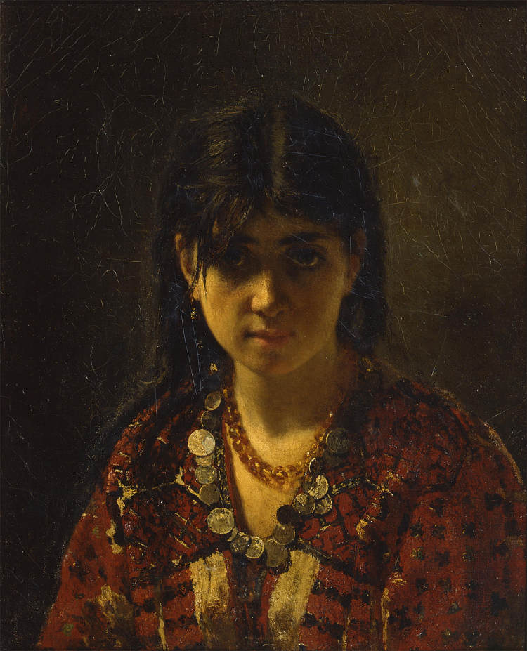 莫尔多瓦女孩 Mordovian girl (1872)，阿列克谢·哈拉莫夫