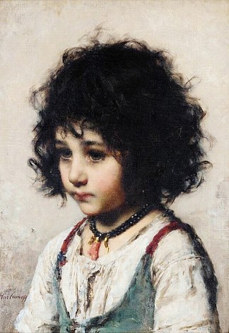 一个年轻女孩的肖像 Portrait of a Young Girl，阿列克谢·哈拉莫夫