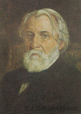 伊万·屠格涅夫的肖像 Portrait of Ivan Turgenev (1871)，阿列克谢·哈拉莫夫