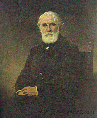 伊万·屠格涅夫的肖像 Portrait of Ivan Turgenev (1875)，阿列克谢·哈拉莫夫