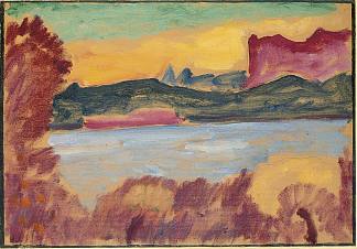 景观， 日内瓦湖 Landschaft, Genfer See (1915)，阿历克谢·冯·亚夫伦斯基
