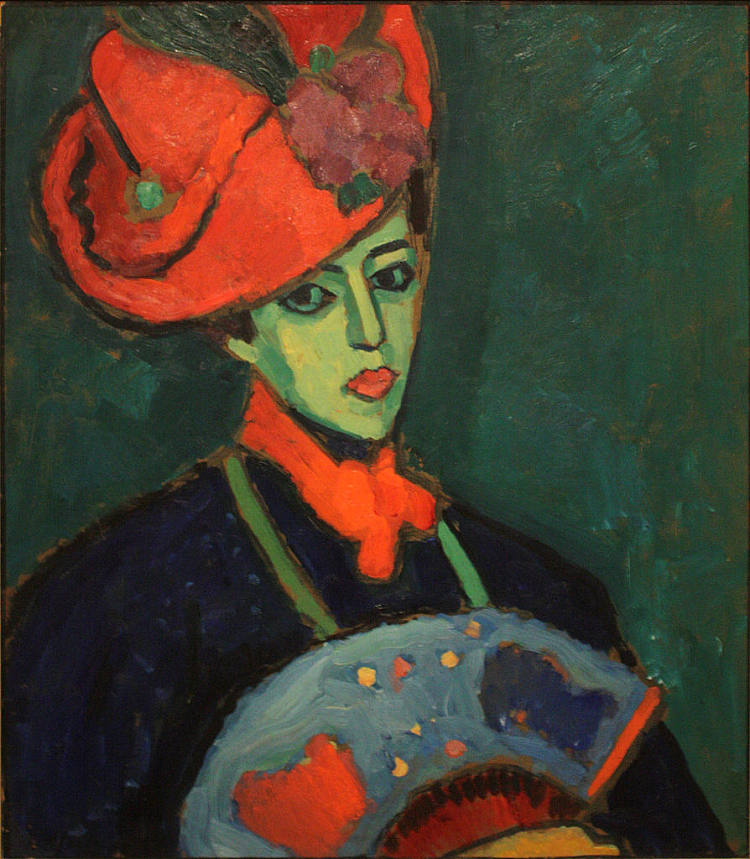 肖科与红帽 Schokko with Red Hat (1909)，阿历克谢·冯·亚夫伦斯基