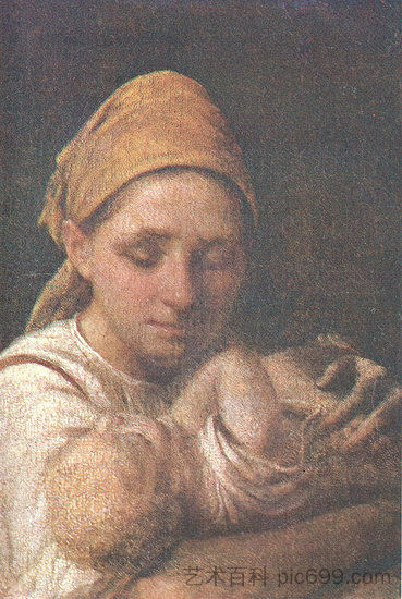 一个带着孩子的农妇 A Peasant Woman with a Child，维涅齐昂诺夫