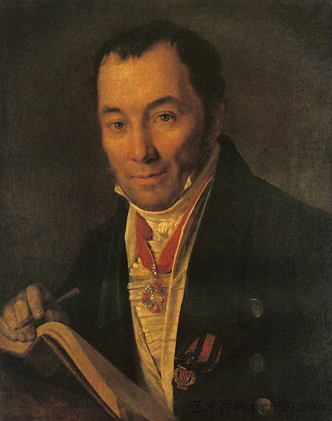 P.V.哈夫斯科伊的肖像 Portrait of P.V. Havskoy (1827)，维涅齐昂诺夫