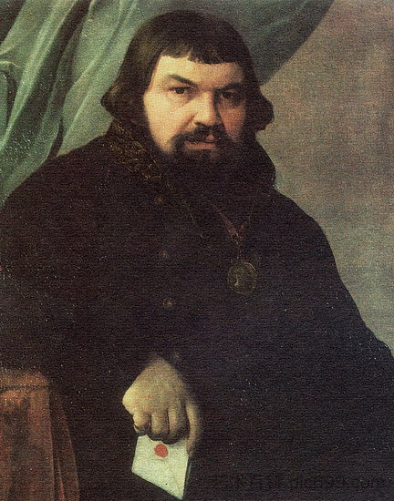 商人奥布拉兹佐夫的肖像 Portrait of the Merchant Obraztsov，维涅齐昂诺夫