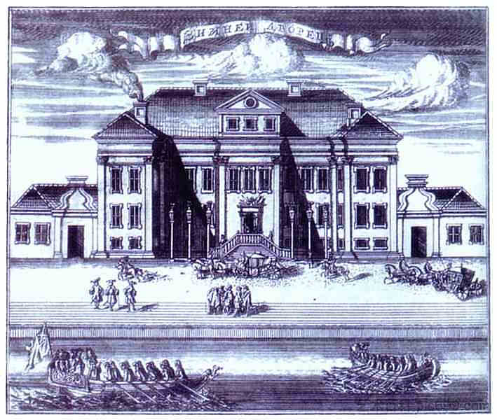 圣彼得堡。彼得一世冬宫的景色。 St. Petersburg. View of the Winter Palace of Peter I. (1716; Russian Federation ),阿列克谢·费奥多罗维奇·祖博夫