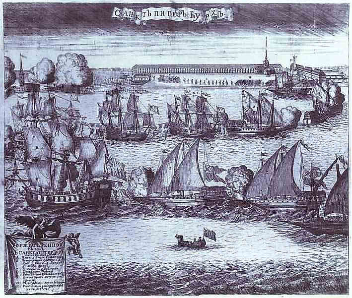 格伦甘战役胜利后将4艘瑞典护卫舰带到圣彼得堡 1720年9月8日 The Bringing of 4 Swedish Frigates in St. Petersburg after the Victory in the Battle of Grengam September 8 1720,阿列克谢·费奥多罗维奇·祖博夫