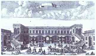 从庭院看加加林的莫斯科大厦 View of the Gagarin’s Moscow Mansion from the Courtyard (1707; Russian Federation                     )，阿列克谢·费奥多罗维奇·祖博夫