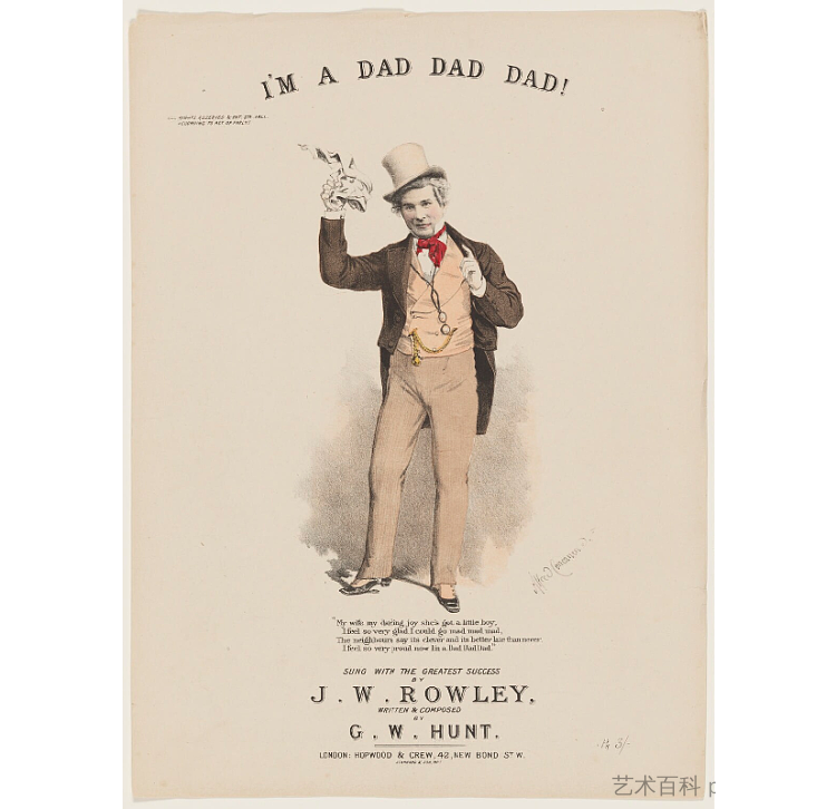 《我是爸爸！》封面设计，宋 Cover design for ''I'm a Dad Dad Dad!'', Song (1878)，阿尔弗雷德·康卡宁