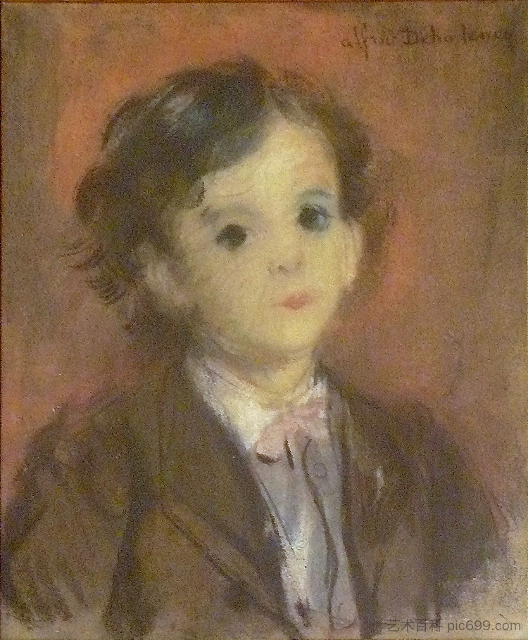 艺术家之子爱德蒙的肖像 Portrait of Edmond, Son of the Artist (c.1870)，阿尔弗雷德·德霍登克