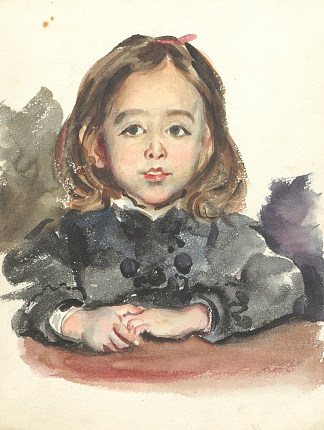 艺术家的女儿玛丽的肖像 Portrait of Marie, the artist’s daughter，阿尔弗雷德·德霍登克