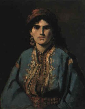 穿着东方服装的年轻犹太妇女的肖像 Portrait of young Jewish woman in oriental costume，阿尔弗雷德·德霍登克