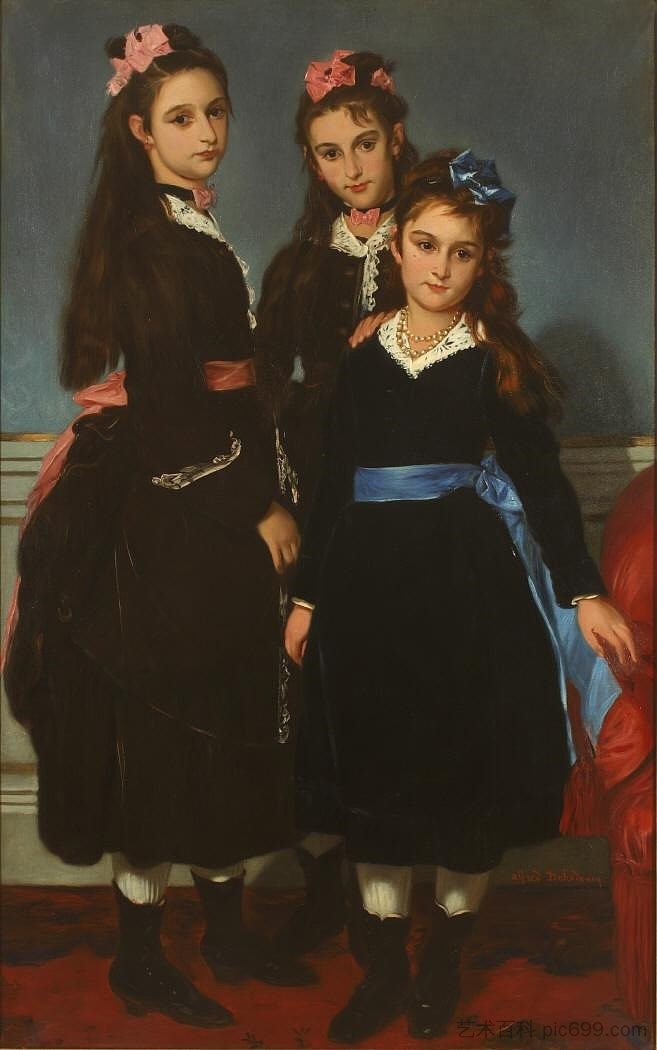 蒙庞西耶公爵的女儿们 The daughters of the Duke of Montpensier (c.1855 - c.1863),阿尔弗雷德·德霍登克