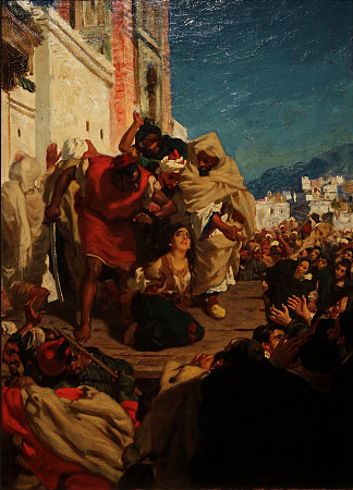 犹太人的处决（索尔·哈丘尔） The Execution of the Jewess (Sol Hachuel) (c.1860)，阿尔弗雷德·德霍登克