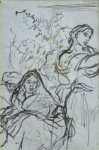 吉普赛舞蹈研究（前） Study for the Gypsy Dance (front) (c.1851)，阿尔弗雷德·德霍登克