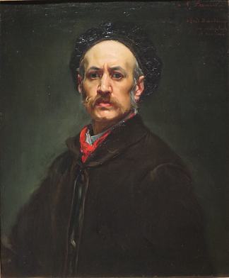 自画像 Self-portrait (c.1870)，阿尔弗雷德·德霍登克