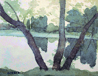 科拉纳河畔的夏日早晨 The summer morning at the Korana river (1995; Karlovac,Croatia                     )，阿尔弗雷德·弗雷迪·克鲁帕