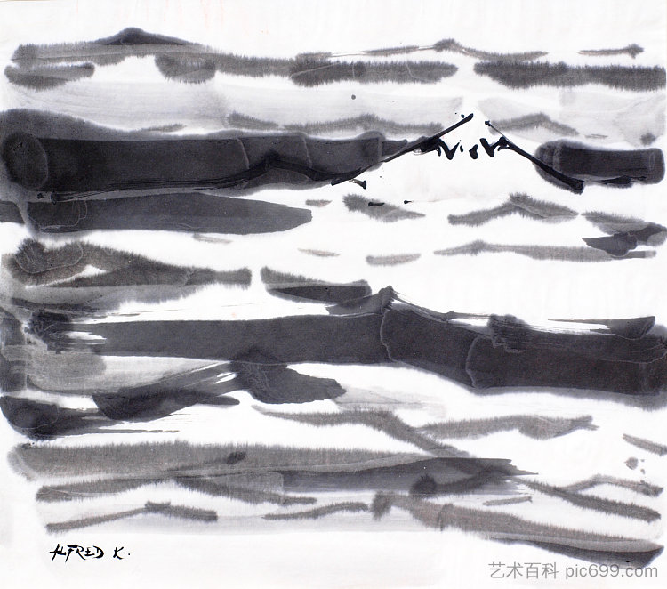 画家从飞机到东京的景色 The view of the painter from the plane to Tokyo (1998; Tokyo,Japan ),阿尔弗雷德·弗雷迪·克鲁帕