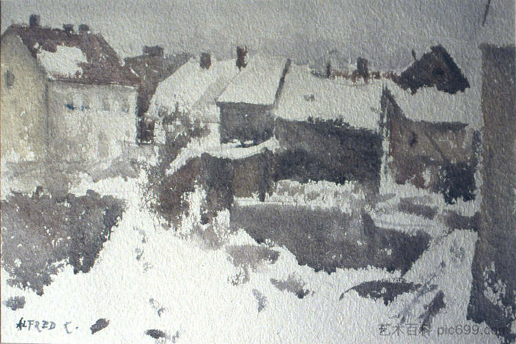 雪下的老房子 The old houses under the snow (1997; Karlovac,Croatia ),阿尔弗雷德·弗雷迪·克鲁帕