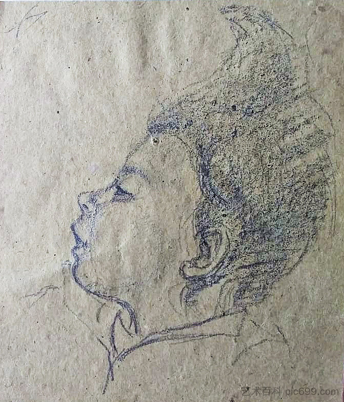 两次爆炸之间的草图。小表妹安娜睡着了 (14.12.1991) The sketch between the two bombings.The little cousin Ana is asleep (14.12.1991.) (1991; Karlovac,Croatia ),阿尔弗雷德·弗雷迪·克鲁帕
