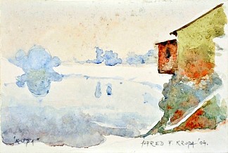 在雪下的库帕河 At the Kupa river under the snow (2004; Karlovac,Croatia                     )，阿尔弗雷德·弗雷迪·克鲁帕