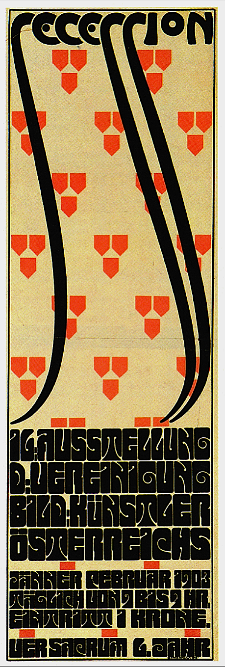 维也纳分离派十六世的海报，骶骨 Poster for Vienna Secession XVI, Ver Sacrum (1903)，阿尔弗雷德·罗尔