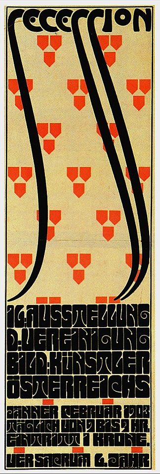 维也纳分离派十六世的海报，骶骨 Poster for Vienna Secession XVI, Ver Sacrum (1903)，阿尔弗雷德·罗尔