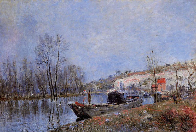 洛因河岸向莫雷特方向 Banks of the Loing towards Moret (1883)，阿尔弗莱德·西斯莱