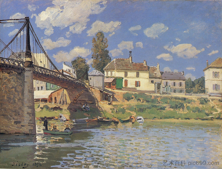 维伦纽夫拉加雷讷桥 Bridge at Villeneuve-la-Garenne (1872)，阿尔弗莱德·西斯莱