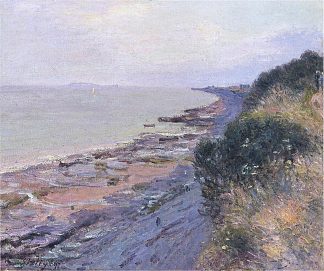 佩纳特悬崖，傍晚，退潮 Cliffs at Penarth, Evening, Low Tide (1897)，阿尔弗莱德·西斯莱