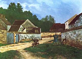 马洛特的乡村街道 Dorfstrasse in Marlotte (1866)，阿尔弗莱德·西斯莱