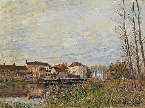 晚上在莫雷特，10月底 Evening in Moret, End of October (1888)，阿尔弗莱德·西斯莱