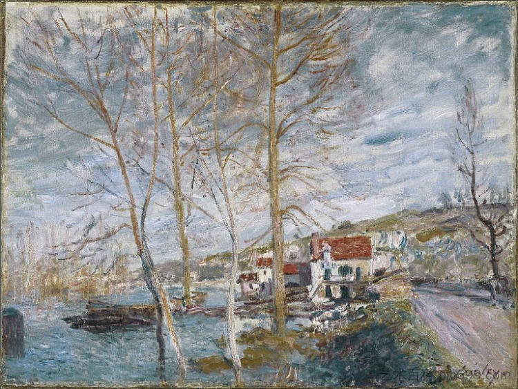 莫雷特的洪水 Flood at Moret (1879)，阿尔弗莱德·西斯莱