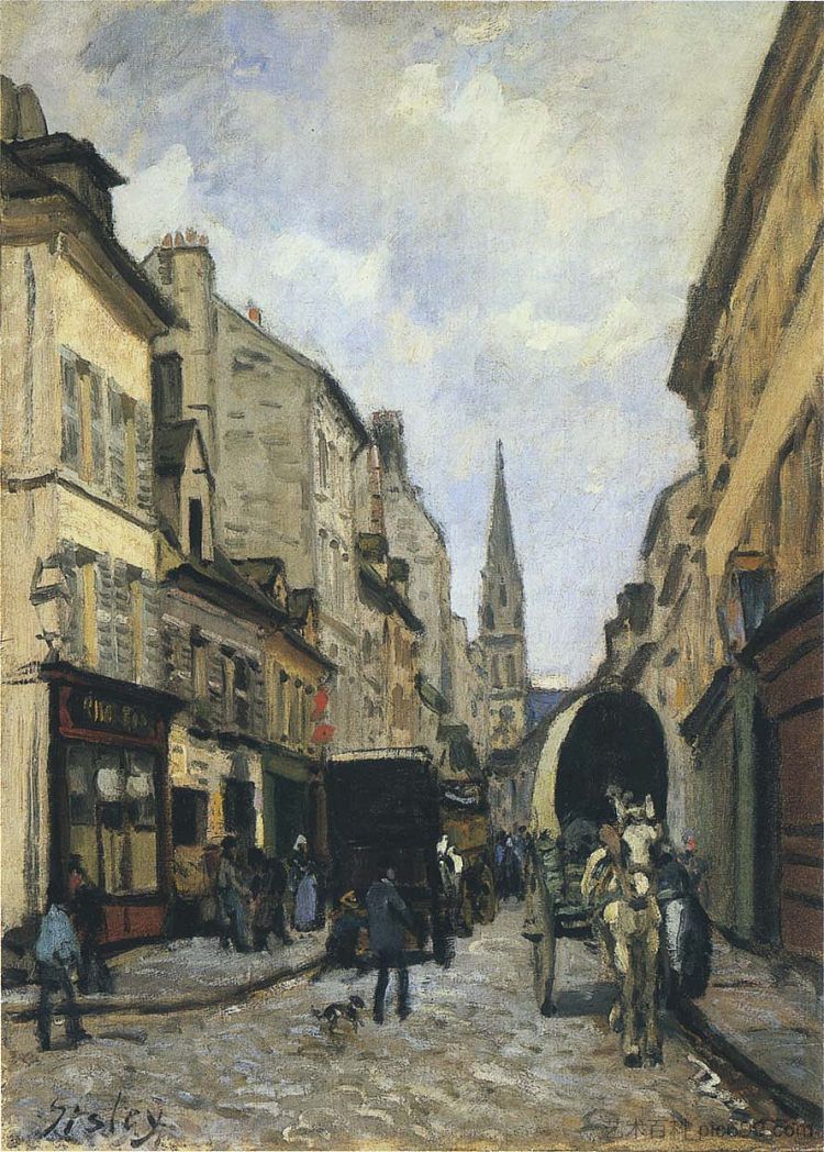 阿让特伊大街 Main Street in Argenteuil (1872)，阿尔弗莱德·西斯莱