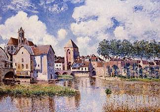 莫雷特在勃艮第门的洛因 Moret sur Loing the Porte de Bourgogne (1891)，阿尔弗莱德·西斯莱