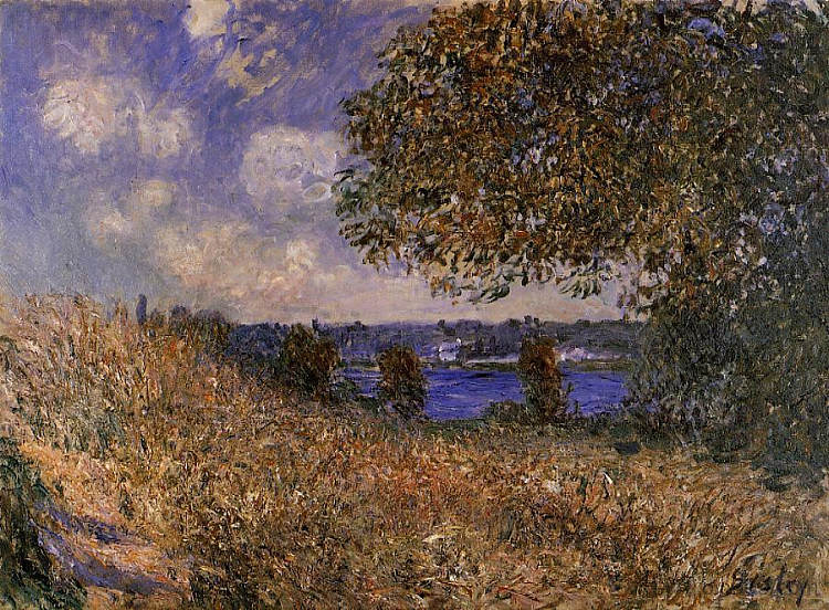 靠近塞纳河岸 Near the Bank of the Seine at By (1882)，阿尔弗莱德·西斯莱