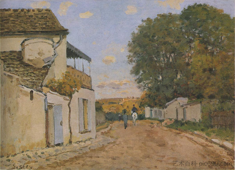 卢维西讷的公主街 Princesse Street in Louveciennes (1872)，阿尔弗莱德·西斯莱