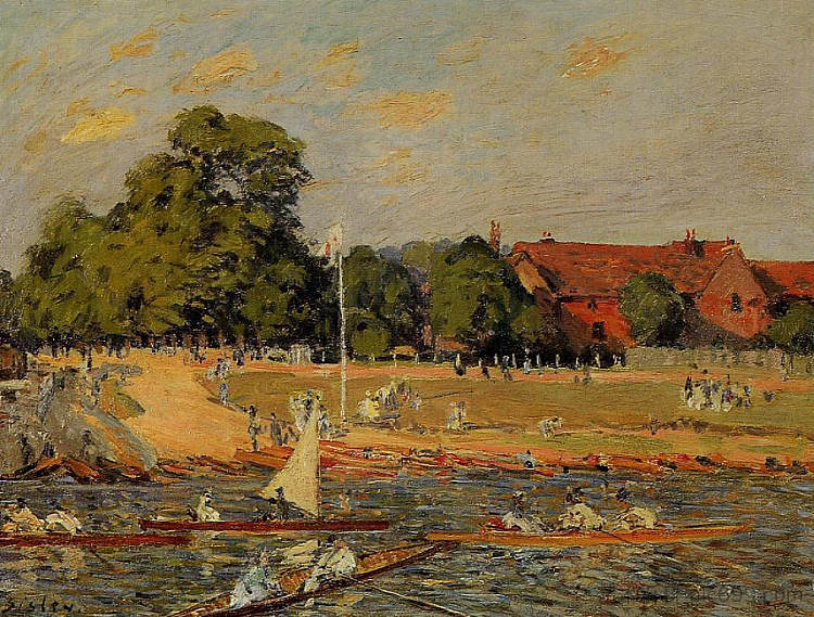 汉普顿宫的雷加塔 Regata at Hampton Court (1874)，阿尔弗莱德·西斯莱