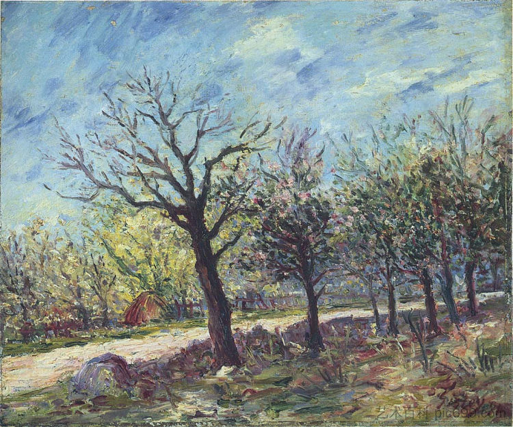 春天的萨布隆斯 Sablons in Spring (1890),阿尔弗莱德·西斯莱