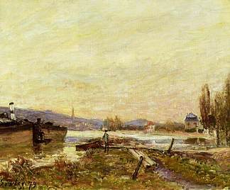 圣克劳德，塞纳河畔 Saint Cloud, Banks of the Seine (1879)，阿尔弗莱德·西斯莱