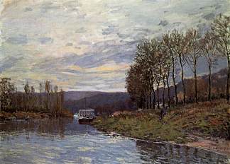 布吉瓦尔的塞纳河 Seine at Bougival (1873)，阿尔弗莱德·西斯莱