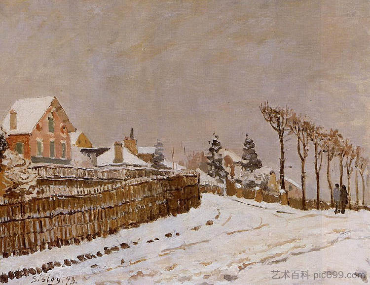 卢维西讷的雪 Snow at Louveciennes (1873)，阿尔弗莱德·西斯莱