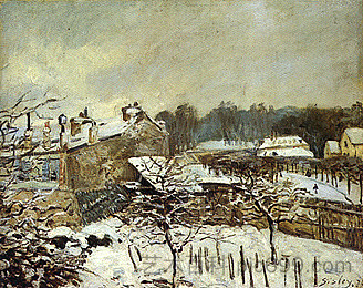 卢维西讷的雪效果 Snow Effect at Louveciennes (1876),阿尔弗莱德·西斯莱