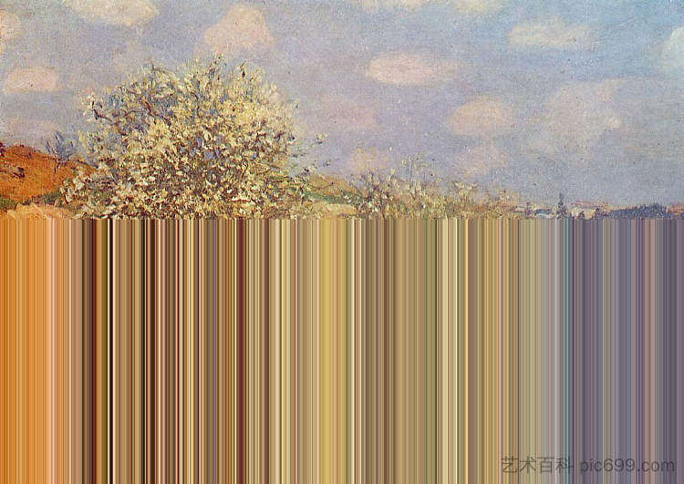 布吉瓦尔的春天 Spring in Bougival (1873)，阿尔弗莱德·西斯莱