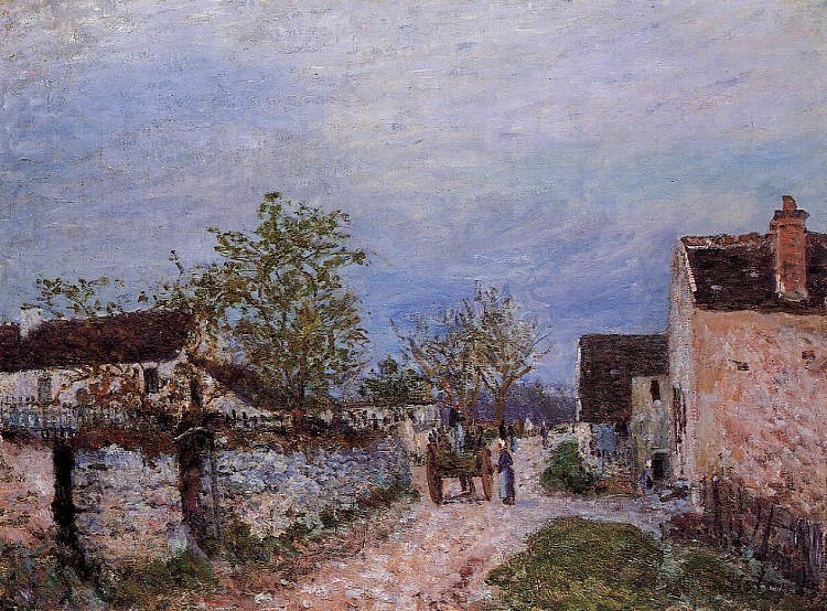 维纽的街道 Street in Veneux (1883)，阿尔弗莱德·西斯莱