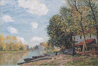 洛因莫雷特河畔 The banks of the Loing Moret (1885)，阿尔弗莱德·西斯莱