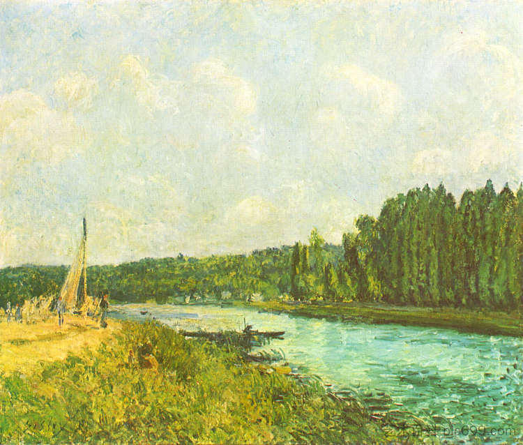 瓦兹河畔 The Banks of the Oise (1877 - 1878)，阿尔弗莱德·西斯莱