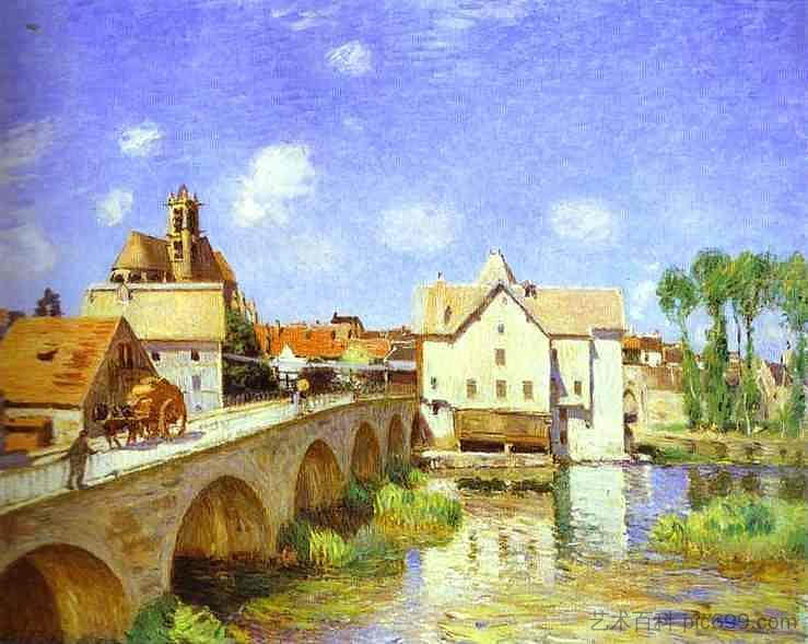 莫雷特大桥 The Bridge at Moret (1893)，阿尔弗莱德·西斯莱